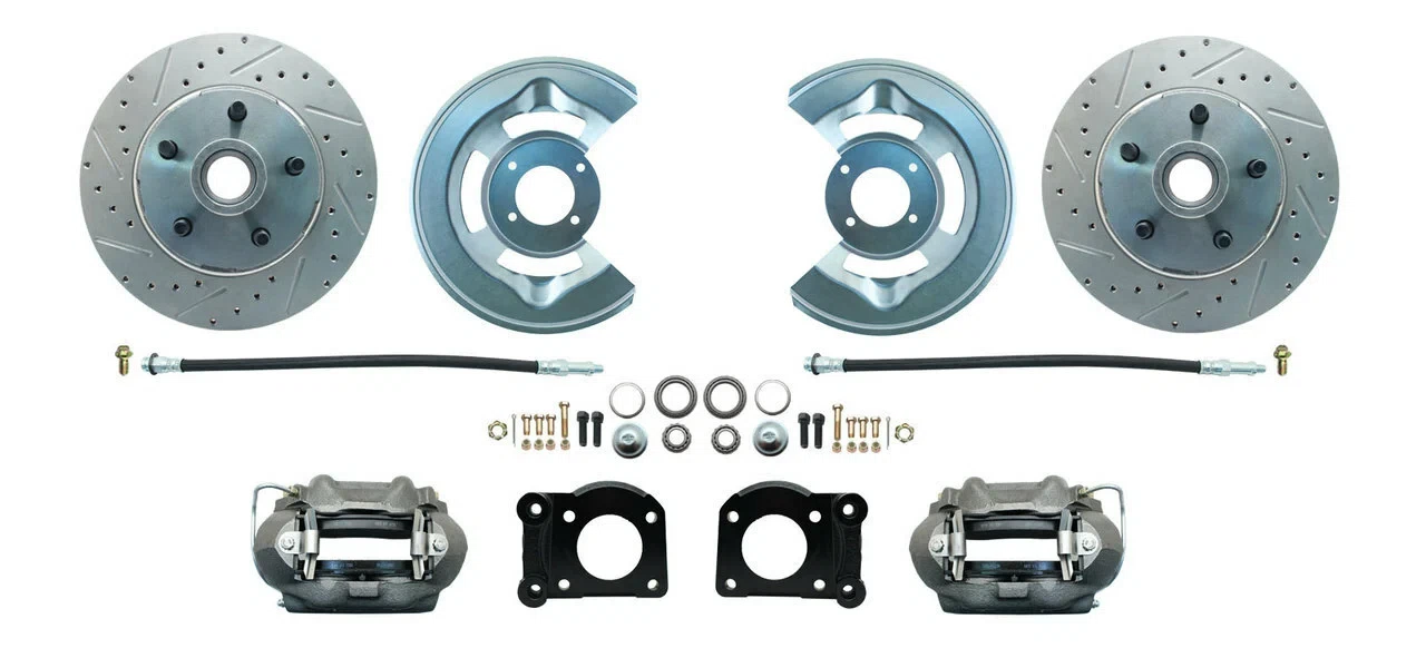 Fits 1964-1973 Mustang Disc Conversion Kit w_ Drilled_Slotted Rotors DBK6473LX
